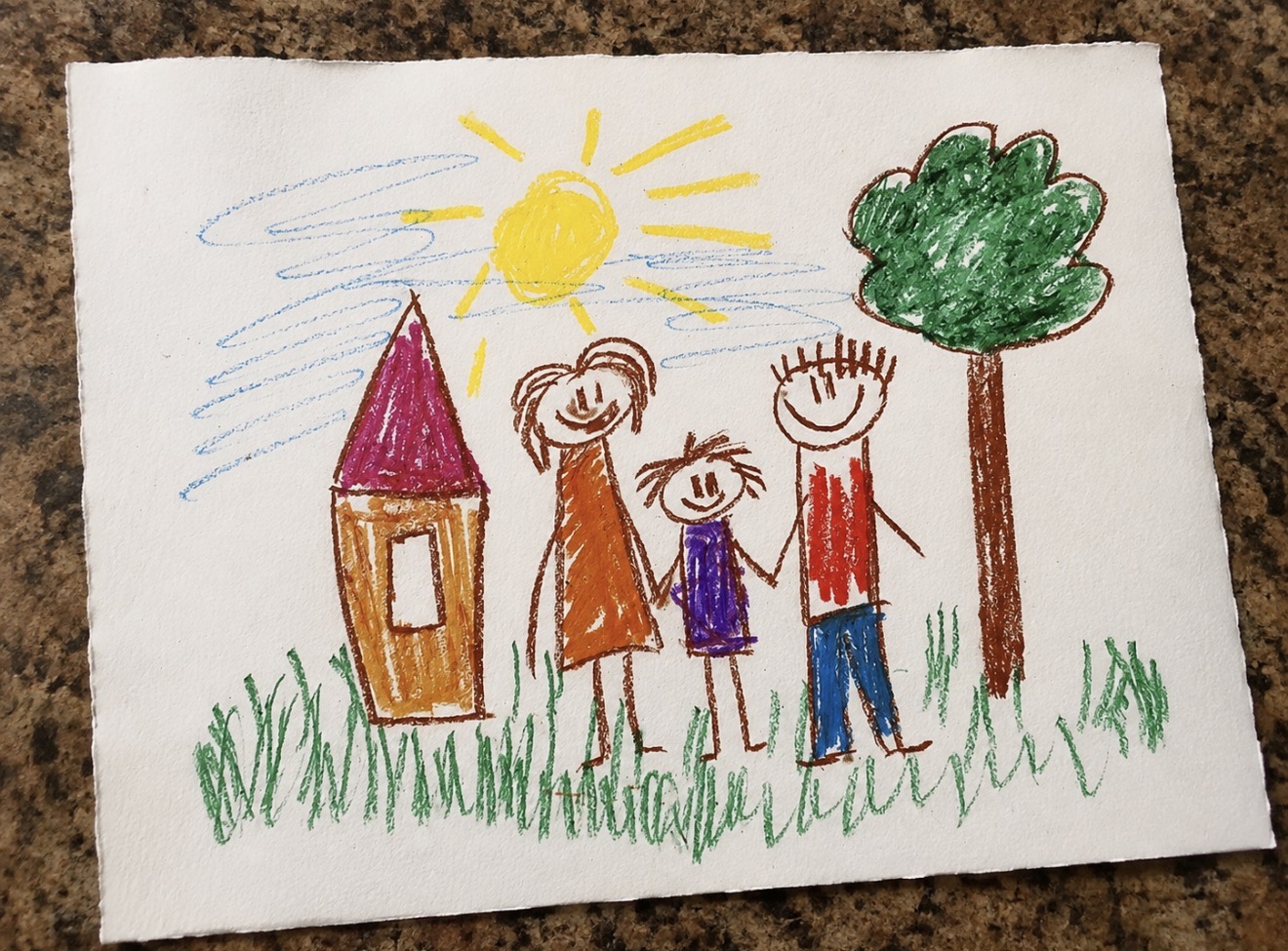 My Family by age 6 - original drawing