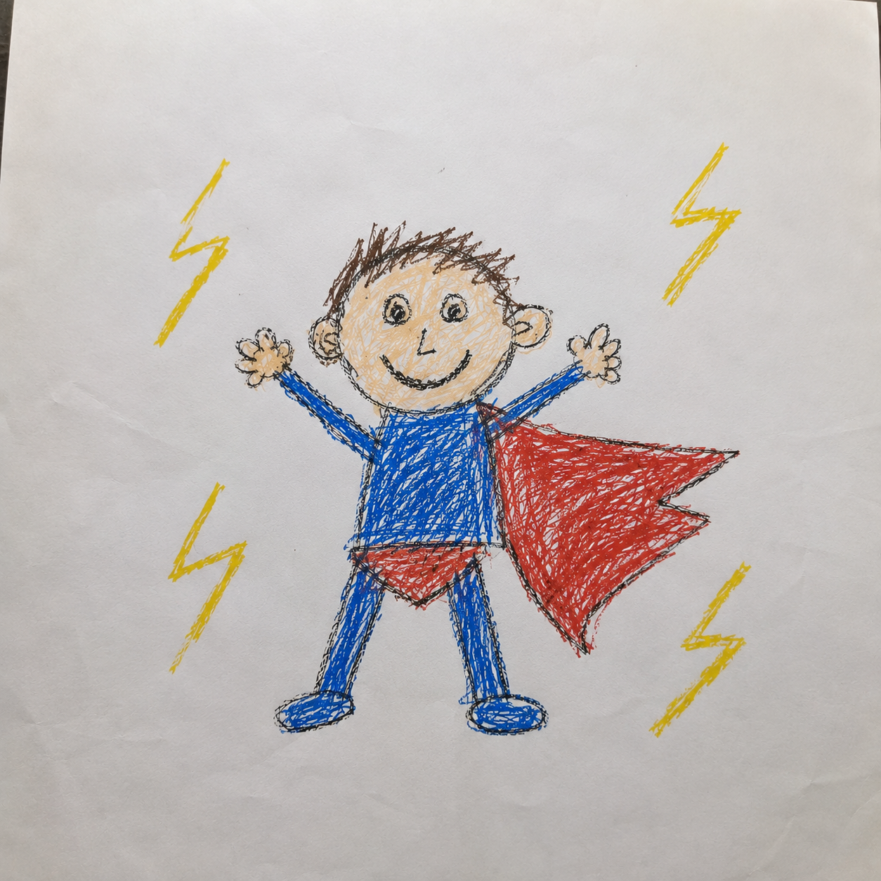 Superhero Me by age 10 - original drawing