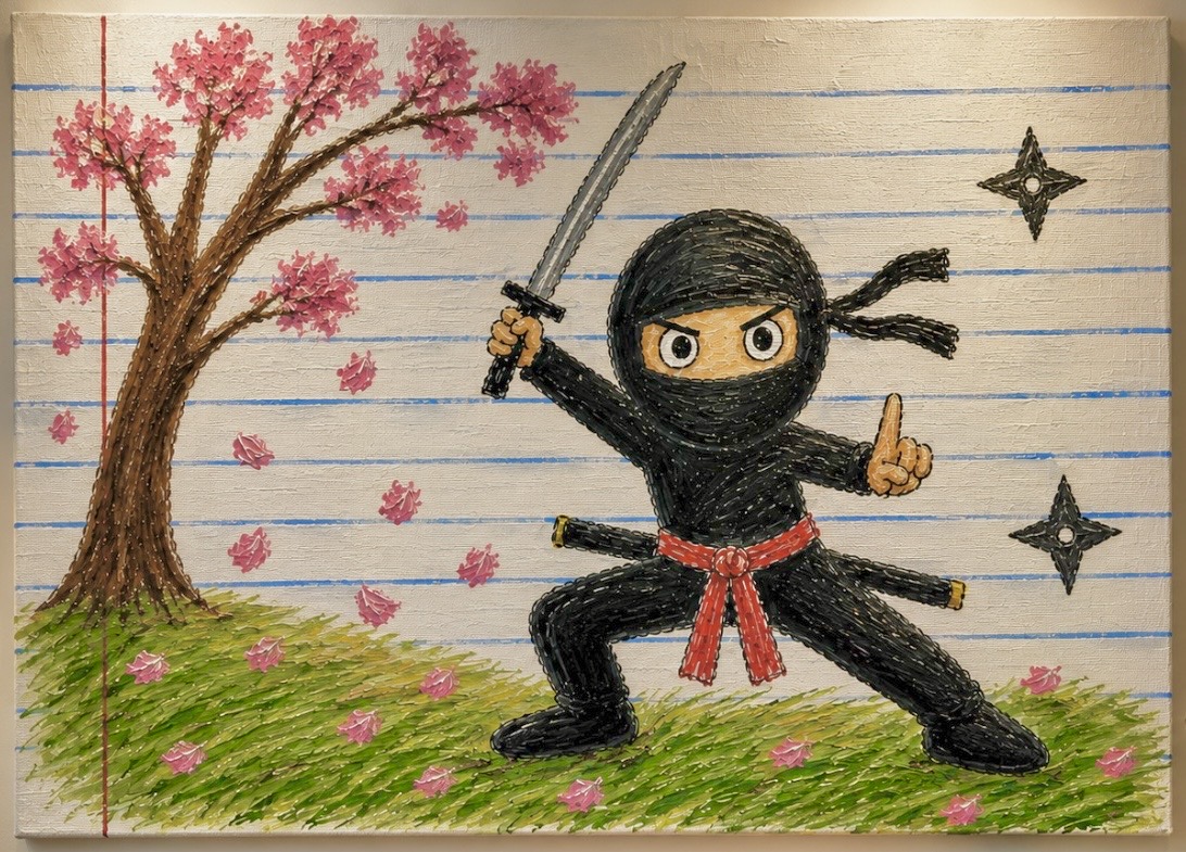 Cherry Blossom Ninja by Alex - finished painting