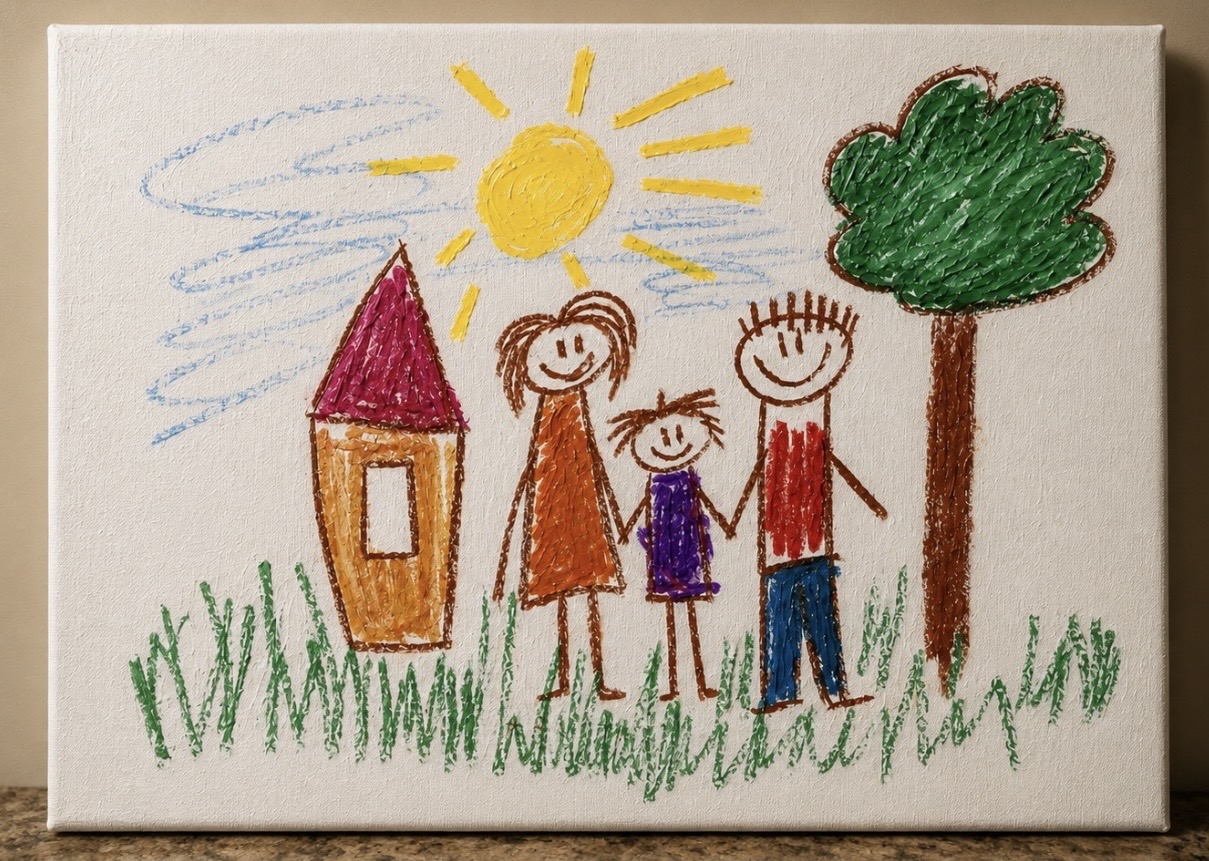 My Family by age 6 - finished painting