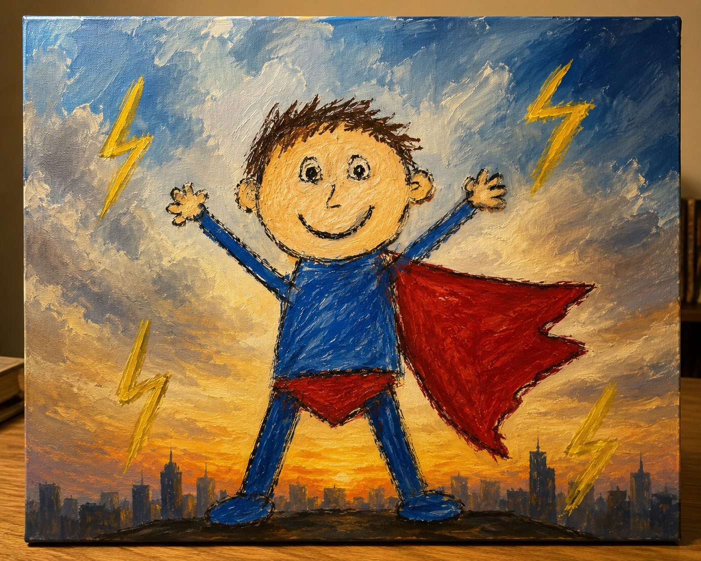 Superhero Me by age 10 - finished painting